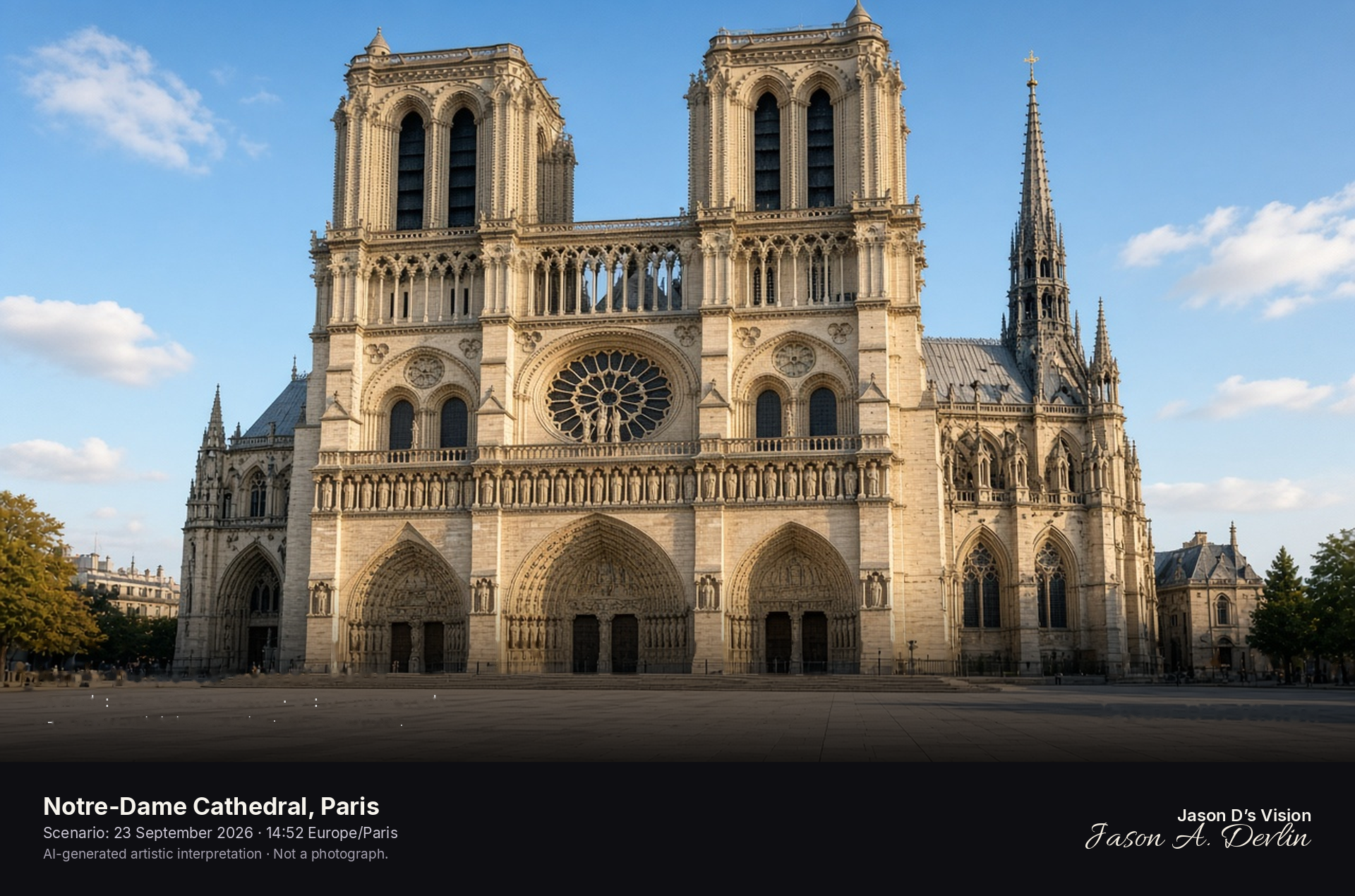 Notre-Dame Cathedral, Paris — AI-generated artistic interpretation